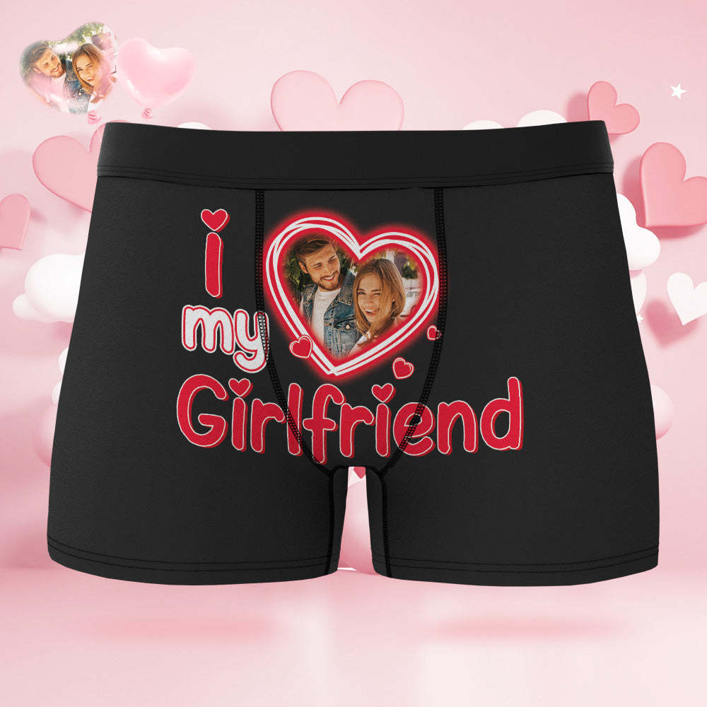 Custom Face Boxer Briefs Personalized Underwear Valentine's Day Gifts for Him I Love Girlfriend - MyFaceSocksEU