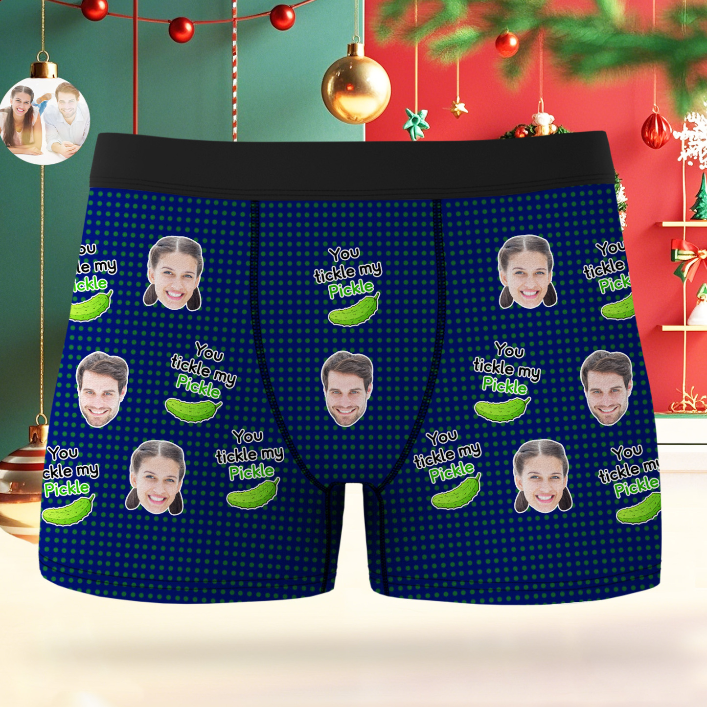 Custom Face Boxer Shorts Men's Face Underwear Funny Lovers Boxer Valentine's Gift - myfacesockseu
