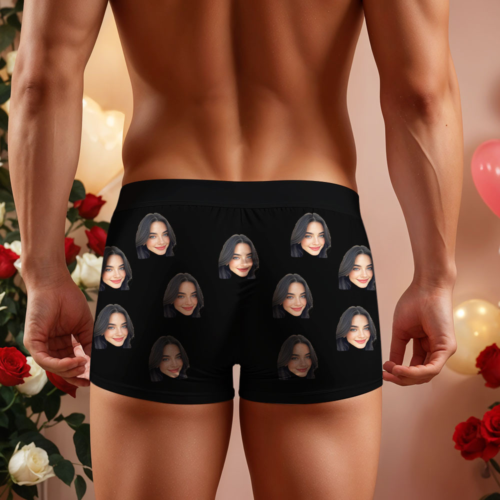 Custom Face Men's Boxer In Fingerprint Recognition Underwear Gifts for Husband Boxer - myfacesockseu