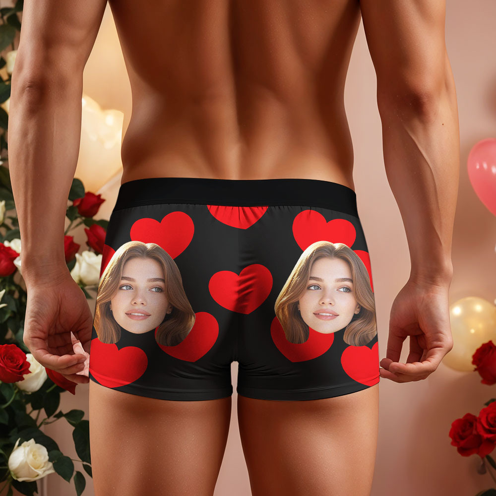 Men's Customized Face Boxer Personalised Use Only Photo Boxer Eggplants Underwear For Husband Boyfriend - myfacesockseu