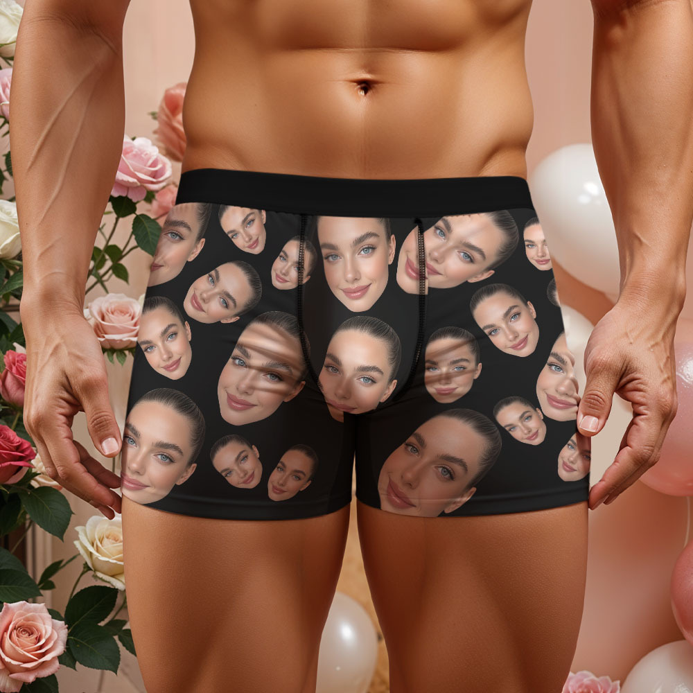 Custom Face Men's Boxer love I Love You Underwear Gifts For Husband Boyfriend Valentine's Day Gift - myfacesockseu