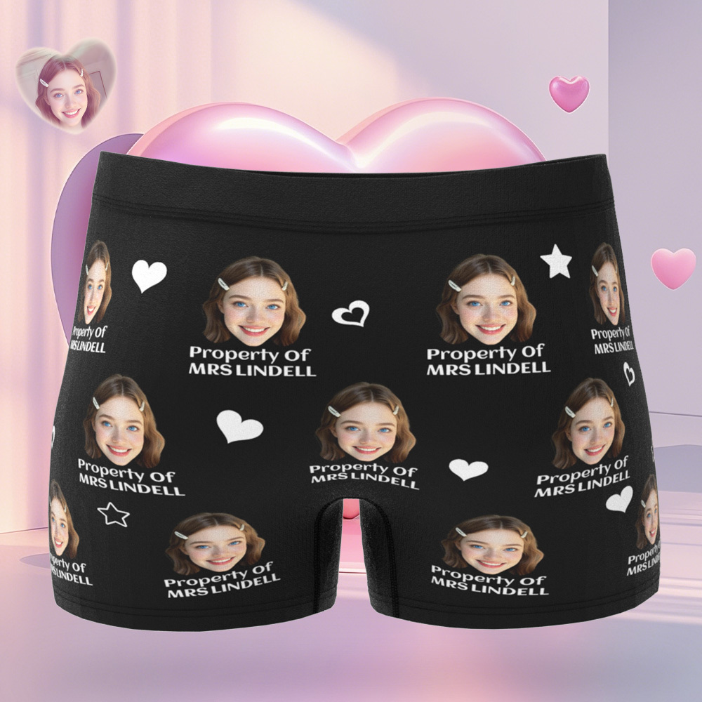 Custom Face Men's Boxer Underwear Personalized  Photo Funny Property Of Men's Boxer Briefs - myfacesockseu