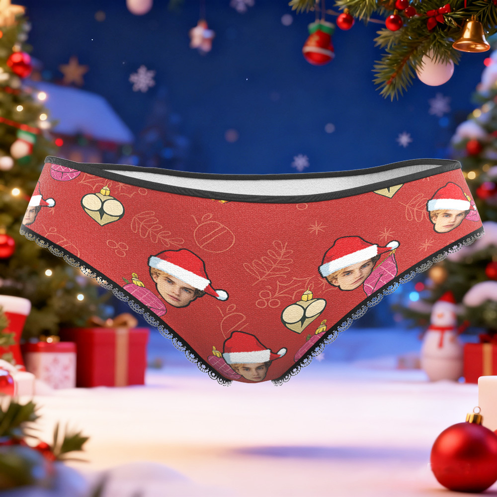 Custom Photo Panties Funny Underwear Briefs Personalized GRINCH I'm all TOASTY INSIDE Photo Gifts For Christmas Women's Briefs - myfacesockseu