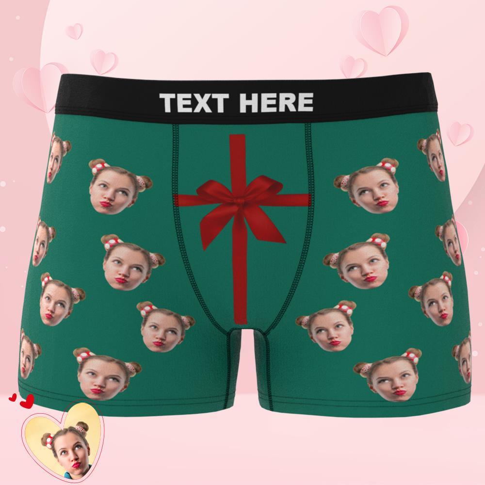 Valentine's Day Gift Custom Face Boxers add Picture Waistband Text Underwear