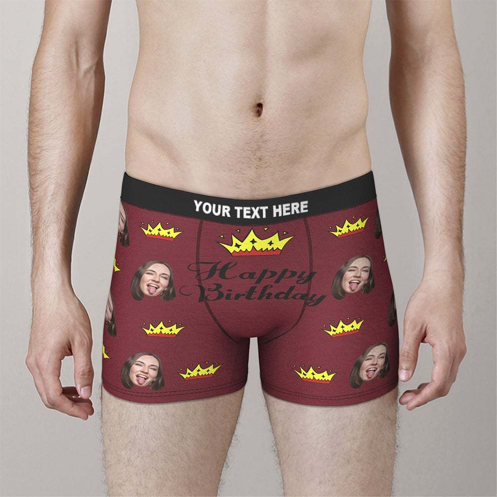 Red Boxer Gift For him Your Text