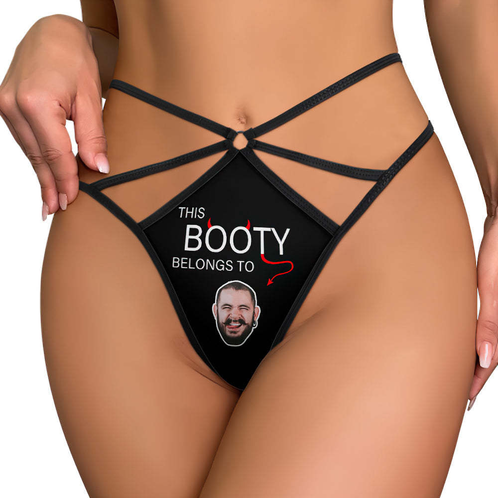 Custom Face Thong Personalized Belongs To Me Women's Funny Sexy Thongs - MyFaceSocksEU