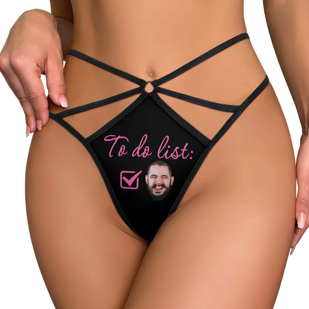 Custom Face Thong Funny Photo Sexy Women's Briefs Gift for Girlfriend - MyFaceSocksEU