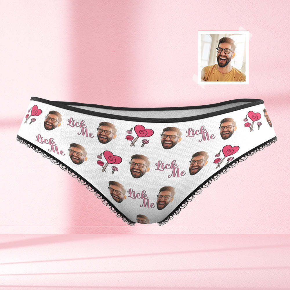 Custom Face Women's Panties Lick Me Naughty Romantic Gift - MyFaceSocksEU