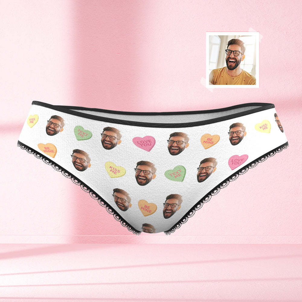 Custom Face Women's Panties Candy Hearts - MyFaceSocksEU