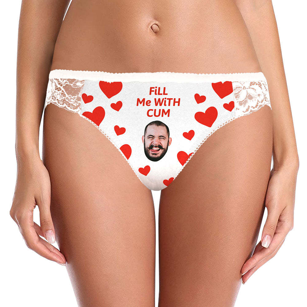 Custom Women Lace Panty Face Sexy Panties Women's Underwear - Fill Me With Cun - MyFaceSocksEU