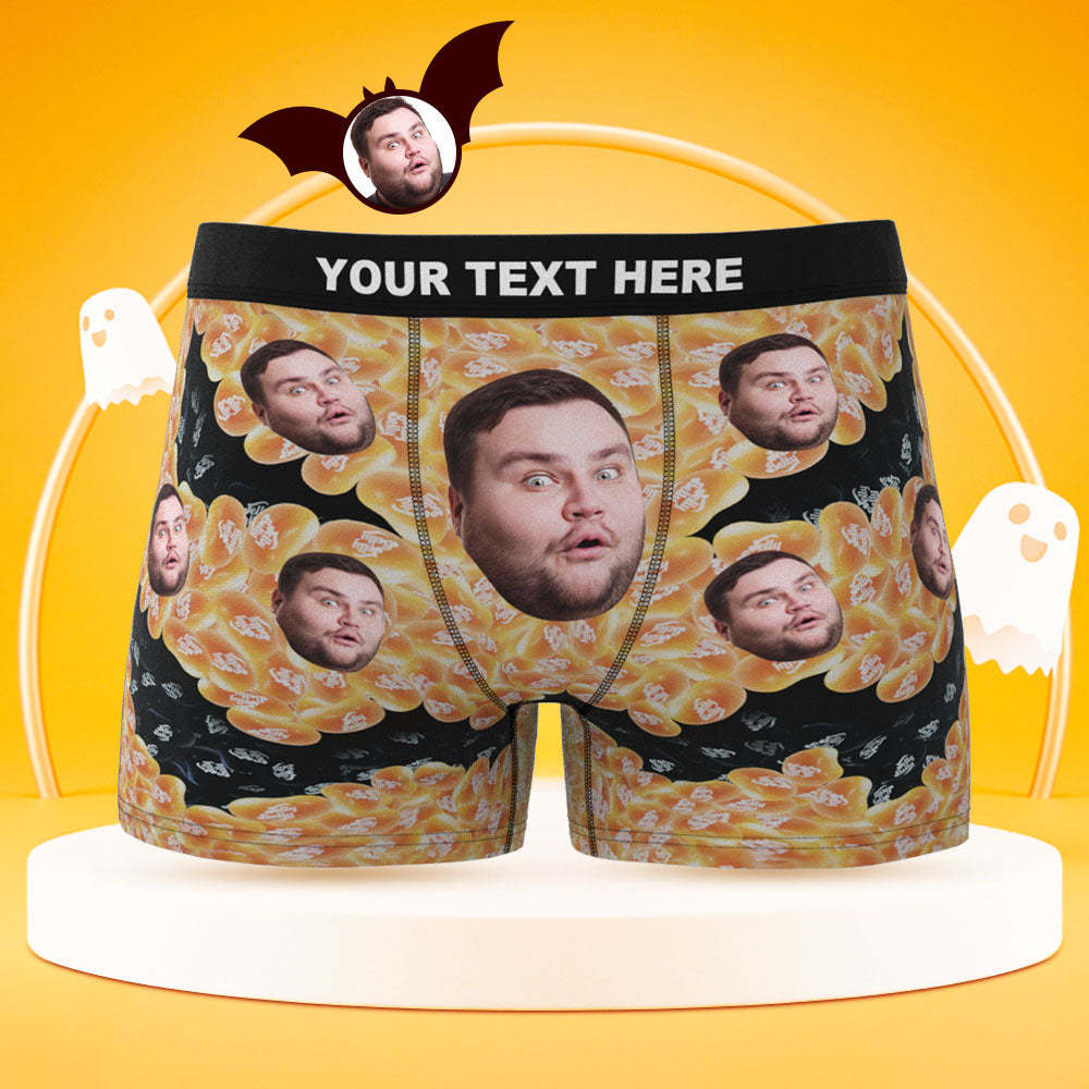 Custom Face Boxer Briefs Personalised Men's Boxer Shorts Jelly Belly Beans Halloween Gift - MyFaceSocksEU