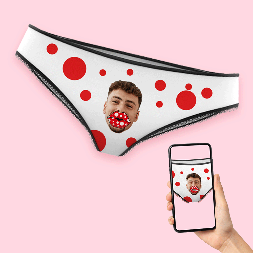 Custom Face Boxers AR View Personalized Funny Lips Valentine's Day Gift For Her - MyFaceSocksEU