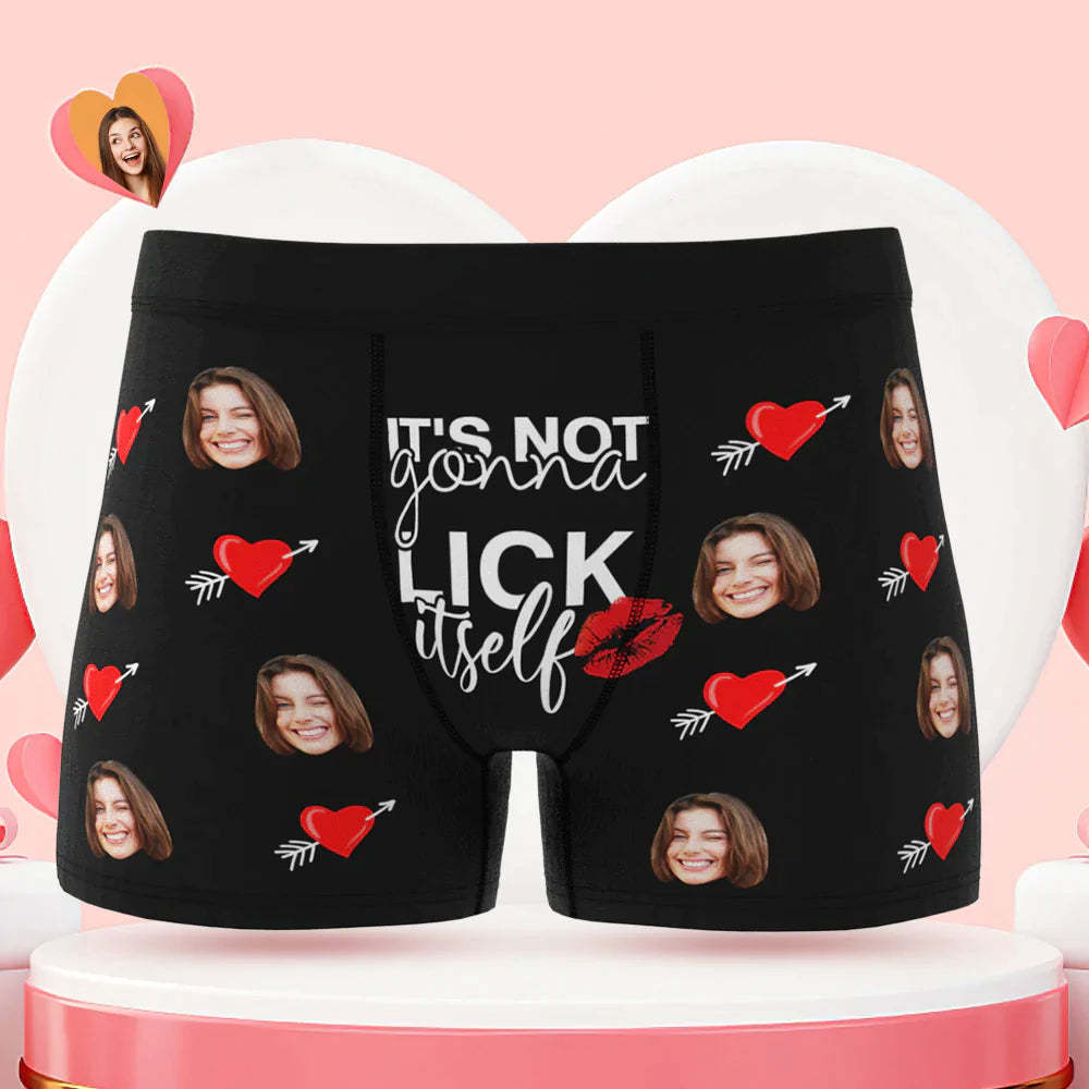 Custom Face Lick Itself Boxer Briefs Personalized Naughty Valentine's Day Gift for Him - MyFaceSocksEU