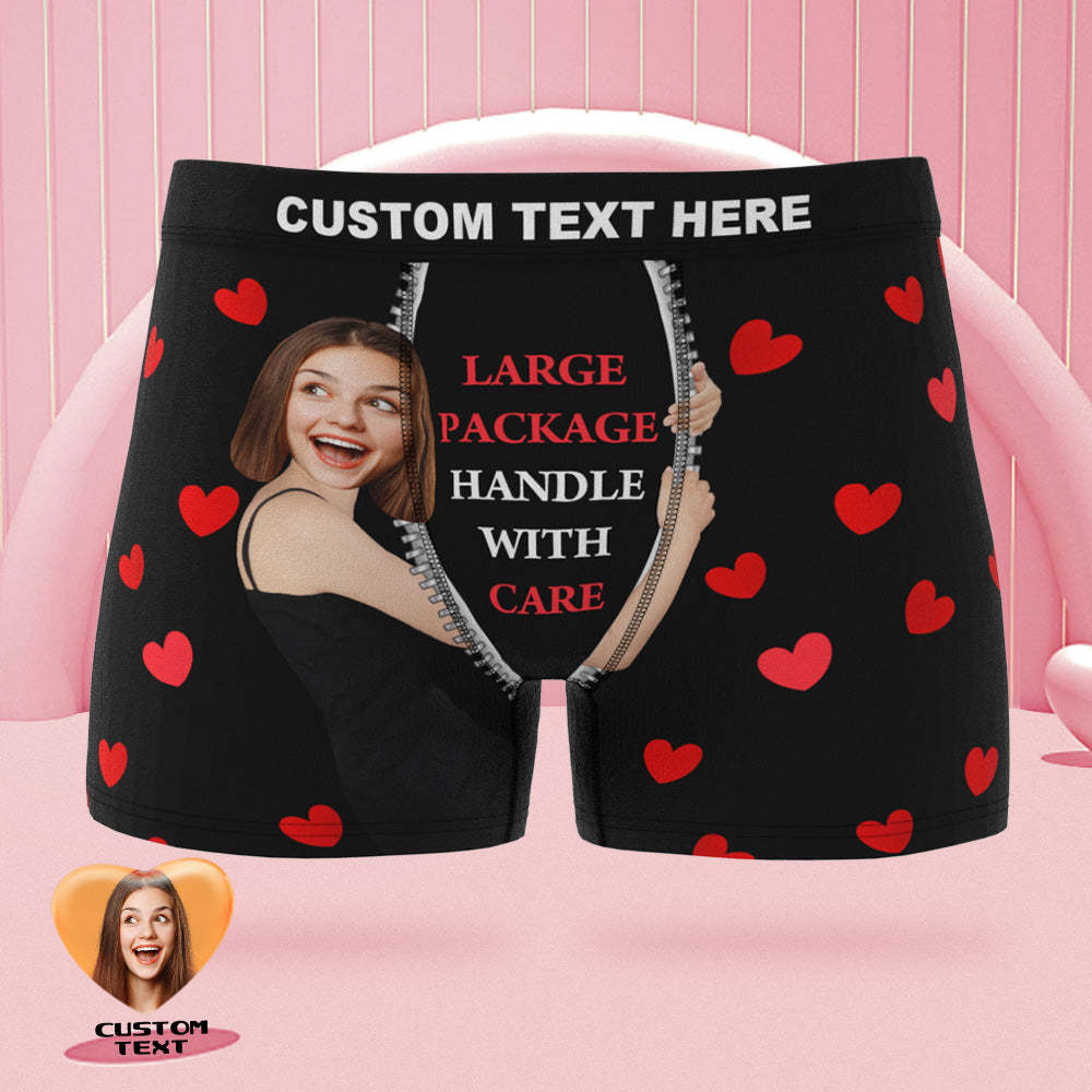 Custom Face on Body Boxer Briefs Large Package Personalized Naughty Valentine's Day Gift for Him - MyFaceSocksEU