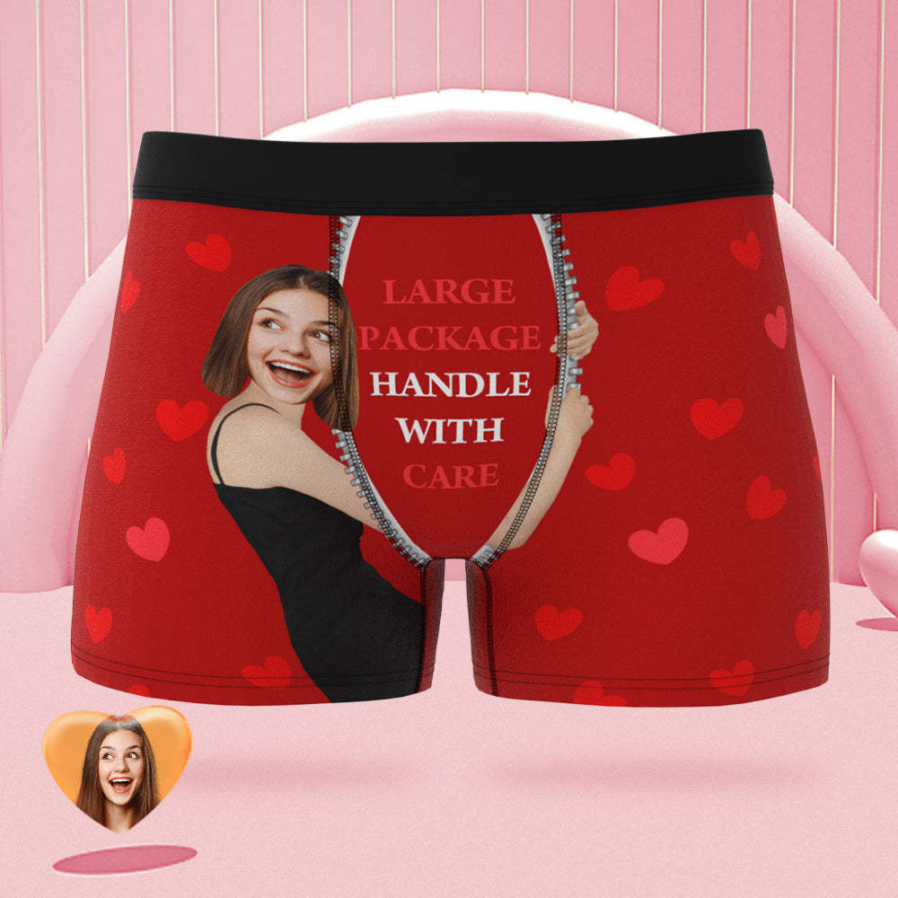 Custom Face on Body Boxer Briefs Large Package Personalized Naughty Valentine's Day Gift for Him - MyFaceSocksEU