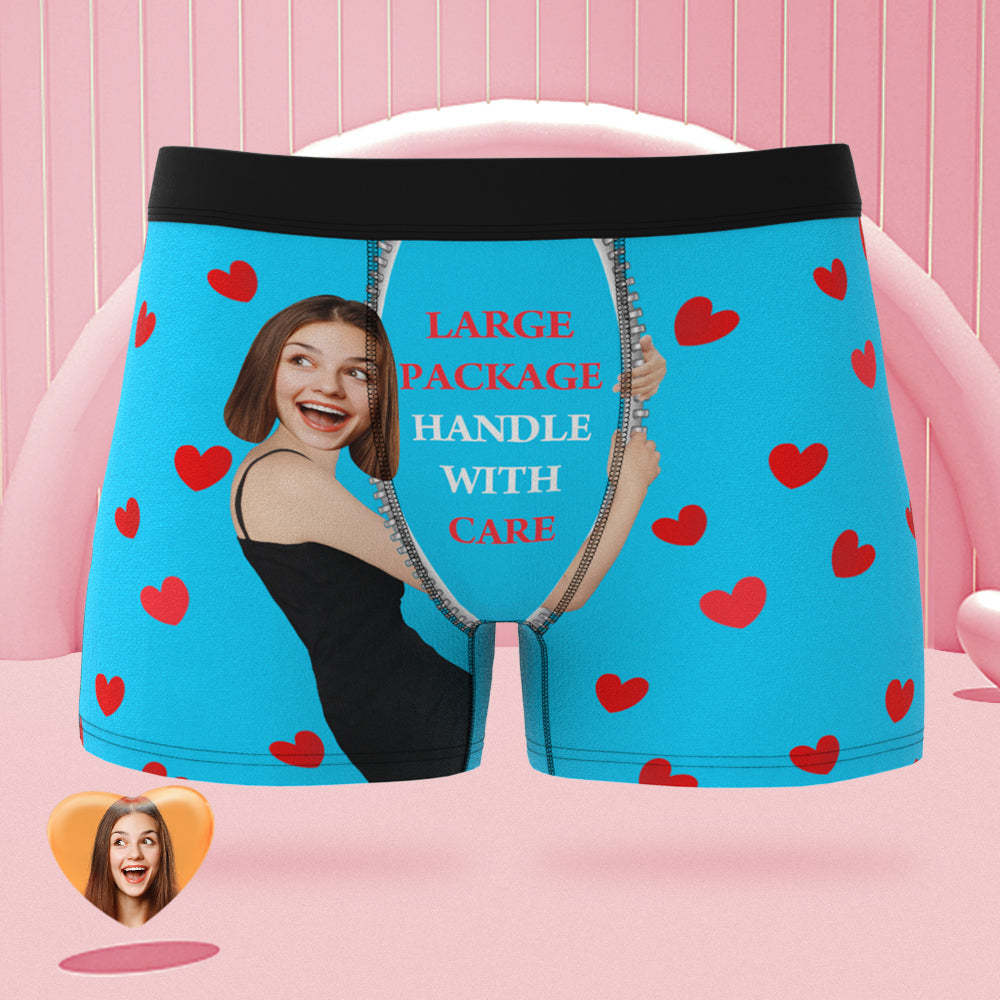 Custom Face on Body Boxer Briefs Large Package Personalized Naughty Valentine's Day Gift for Him - MyFaceSocksEU