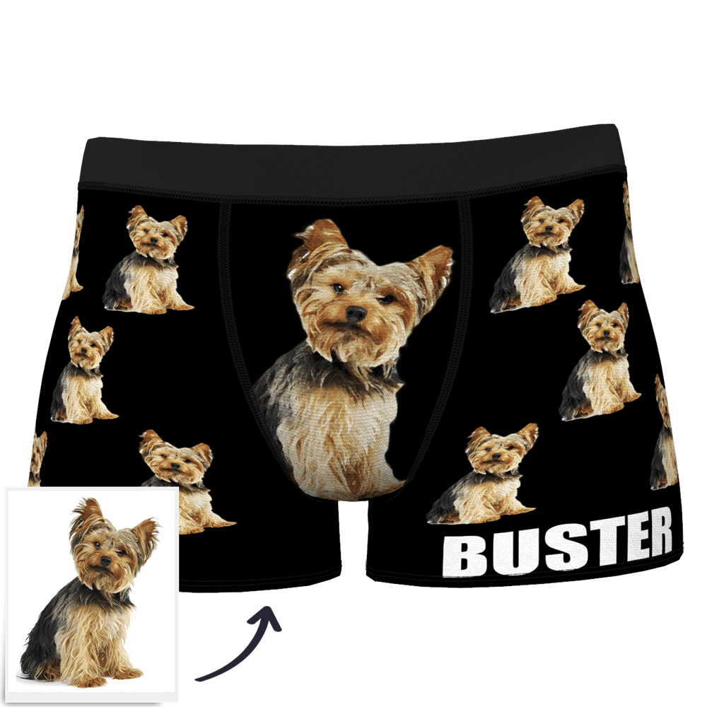 Custom Dog Boxer Shorts Painted Art Portrait - FaceSocksEU