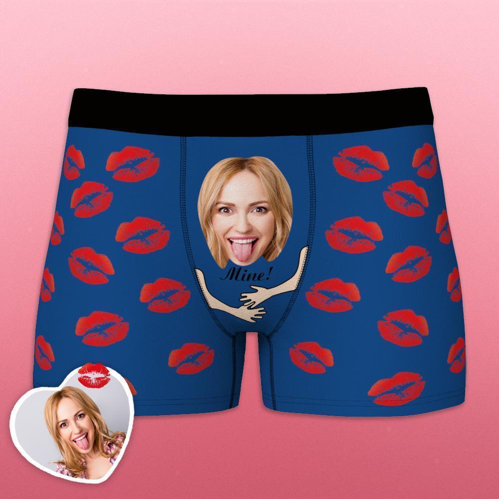 Custom Face Funny Men's Boxer Lip Print 3D Online Preview