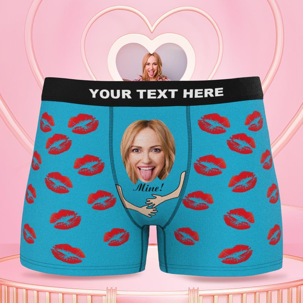 Custom Face Funny Men's Boxer Lip Print 3D Online Preview