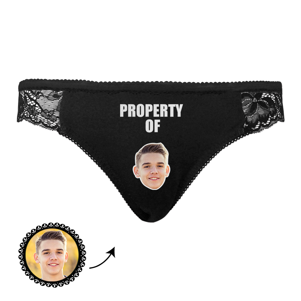 Custom Women Lace Panty Sexy Transparent Panties - Property of XX Personalized LGBT Gifts - MyFaceSocksEU