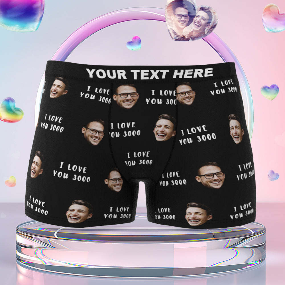 Personalize Face Underwear Custom Face Briefs I Love You 3000 Personalized LGBT Gifts - MyFaceSocksEU