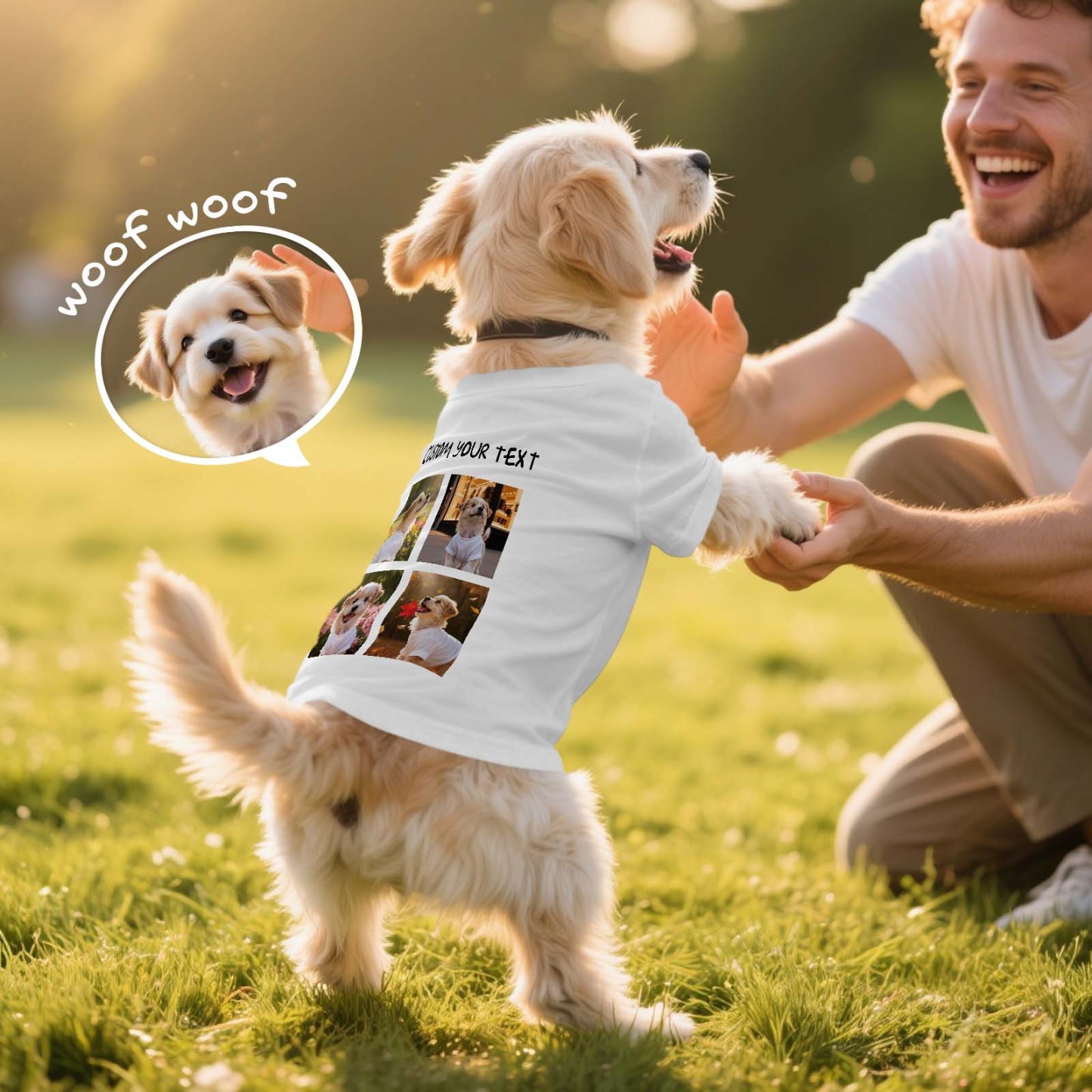 Personalized Cute Photo and Text T-Shirt Dog Shirt Custom Pet Lover Shirt Gift - myfacesockseu