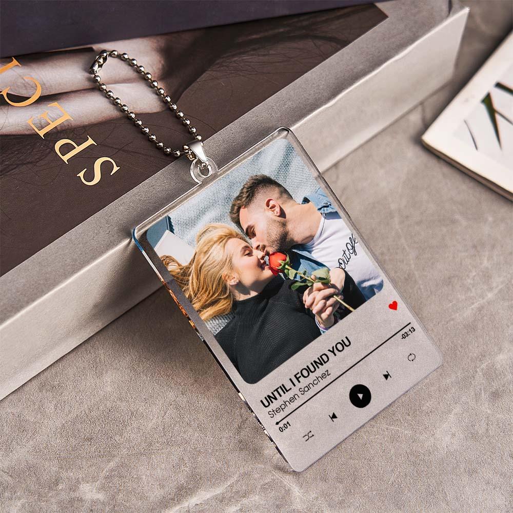 Personalized Photo Rear View Mirror Accessory Favorite Song Title - myfacesockseu