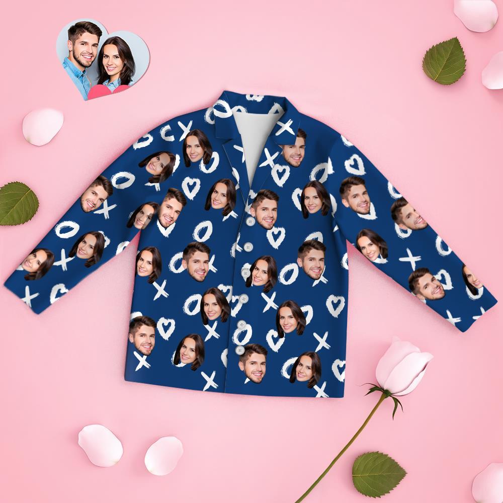 Custom Face Long Sleeve Pajamas Sleepwear Set - XOXO