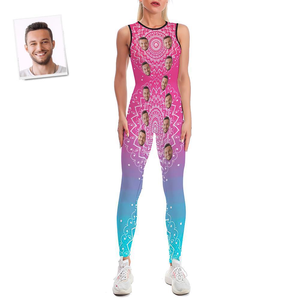 Custom Face Women's Yoga Jumpsuit Stretch Yoga Gym Fitness Dancing Costume - Mandala - MyFaceSocksEU