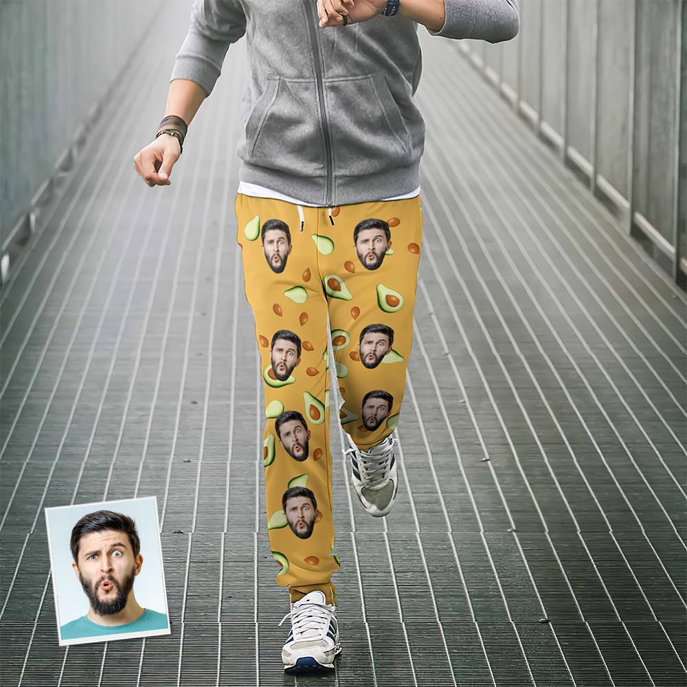 Custom Face Sweatpants Personalized Unisex Joggers Avocado Design - MyFaceSocksEU