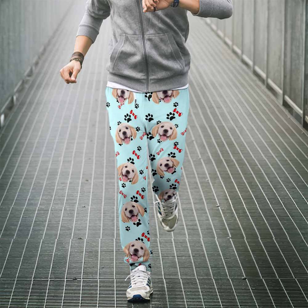 Custom Dog Face Sweatpants Unisex Joggers Gift For Pet Lovers - MyFaceSocksEU