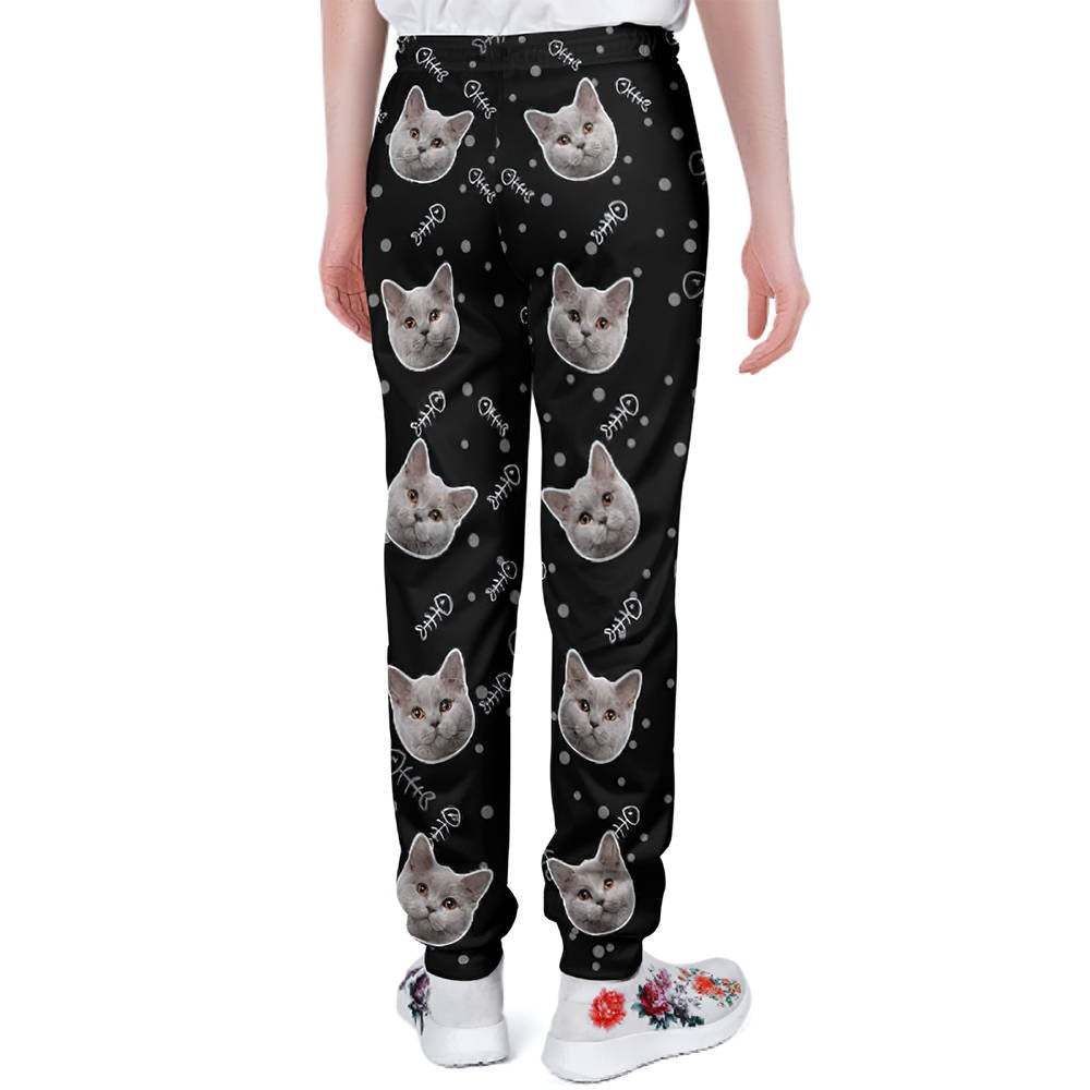 Custom Cat Face Sweatpants Unisex Joggers Gift For Pet Lovers - MyFaceSocksEU