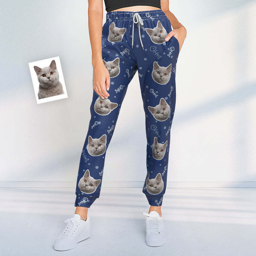 Custom Cat Face Sweatpants Unisex Joggers Gift For Pet Lovers - MyFaceSocksEU