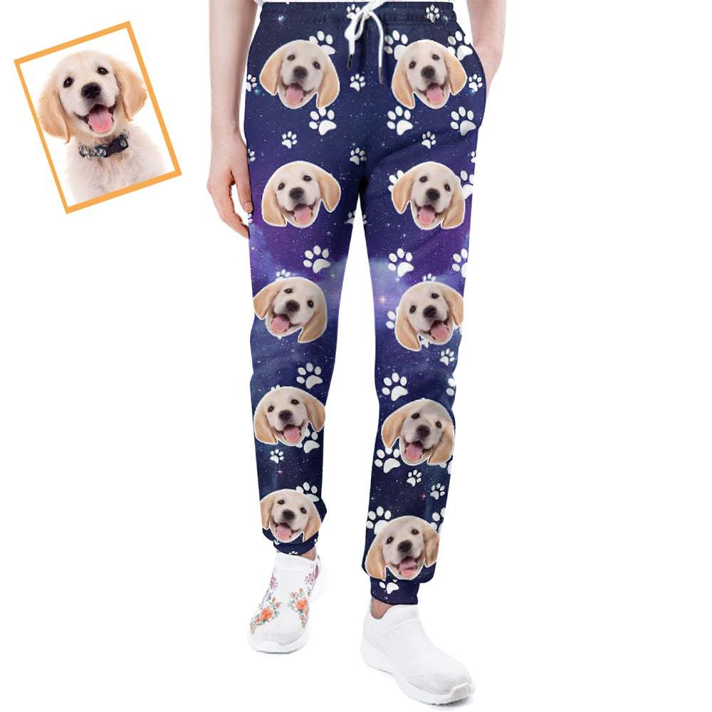 Custom Dog Face Sweatpants Unisex Joggers Universe Style - MyFaceSocksEU