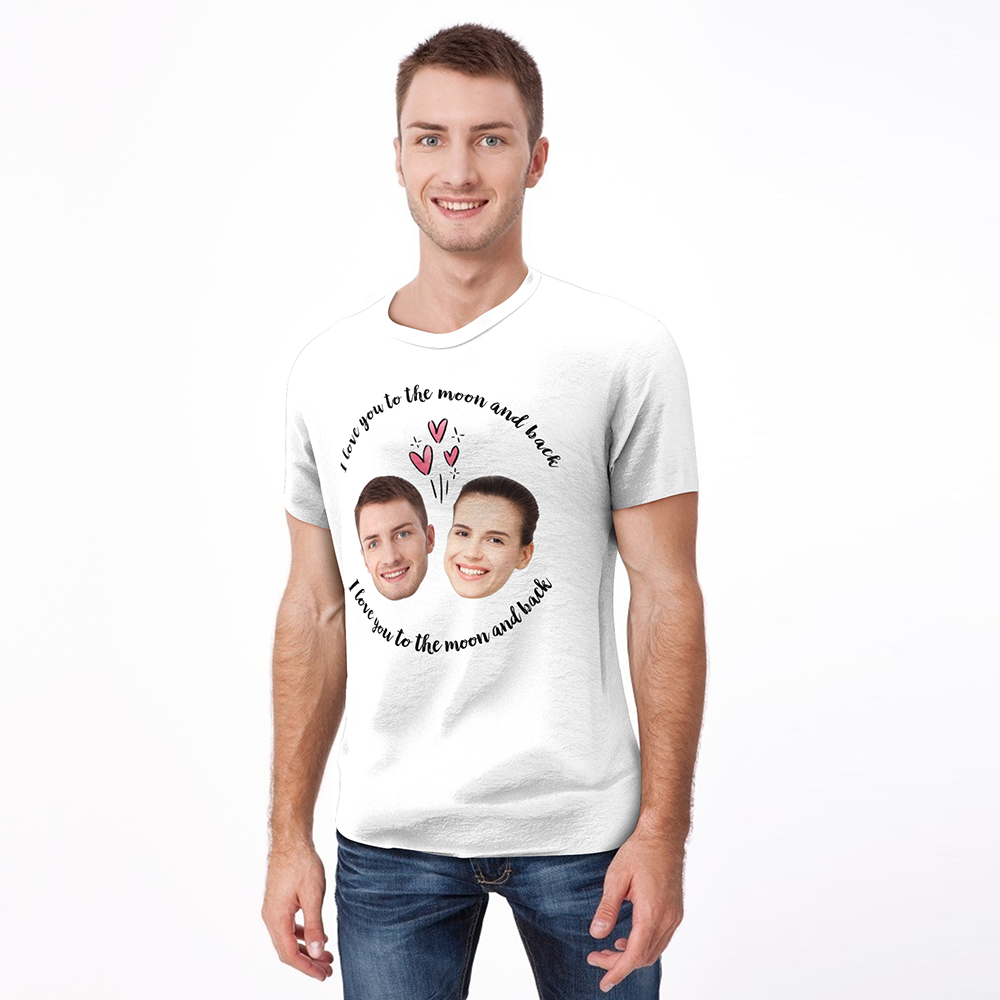 Custom Face Love Man T-shirt - facesockseur