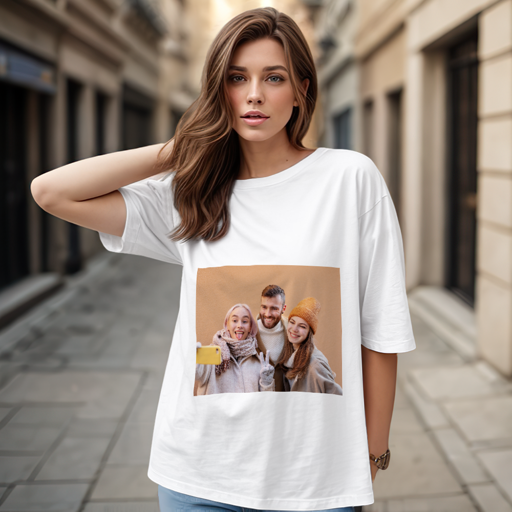 Custom Photo Vintage Tee Personalized Name T-shirt for Men Unique 90s Vintage Shirt Old School Tee - myfacesockseu