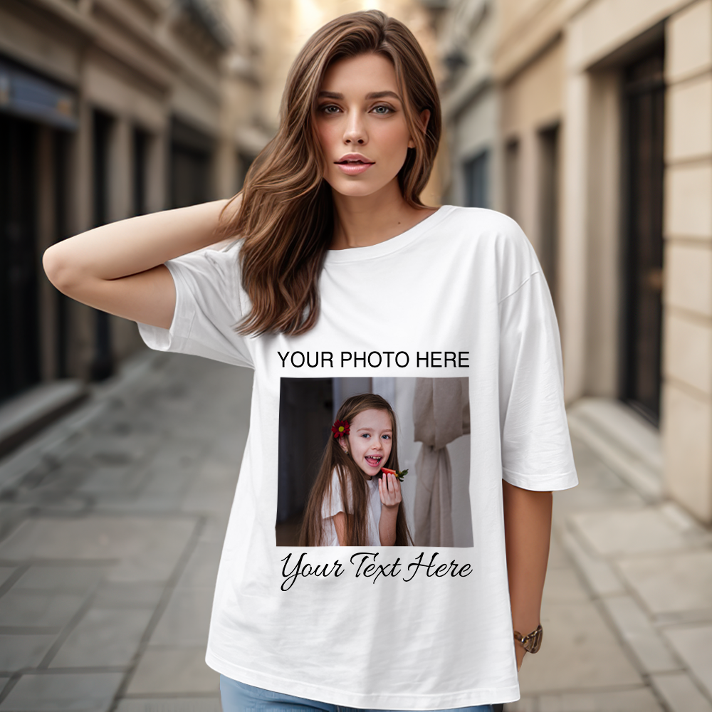 Custom Photo Vintage Tee Personalized Name T-shirt for Men Unique 90s Vintage Shirt Old School Tee - myfacesockseu