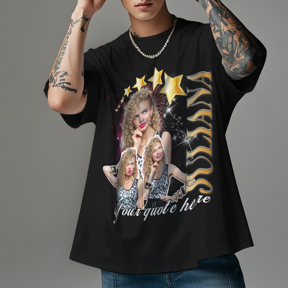 Custom Photo Vintage Retro Birthday T-Shirt Personalized Photo Tshirt Birthday Gift - myfacesockseu