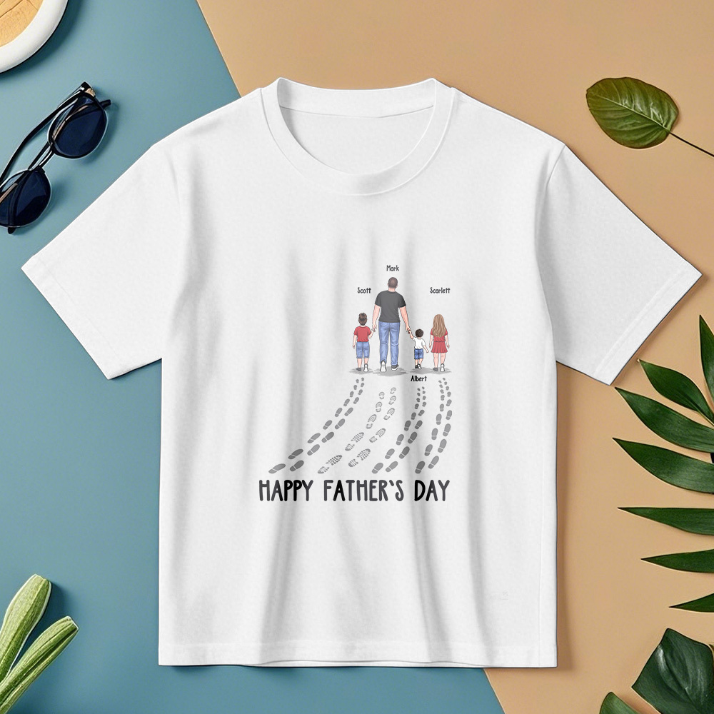 Happy Father's Day Best Dad Ever Family Personalized Custom Unisex T-shirt Hoodie Sweatshirt-Father's Day Birthday Gift For Dad - myfacesockseu