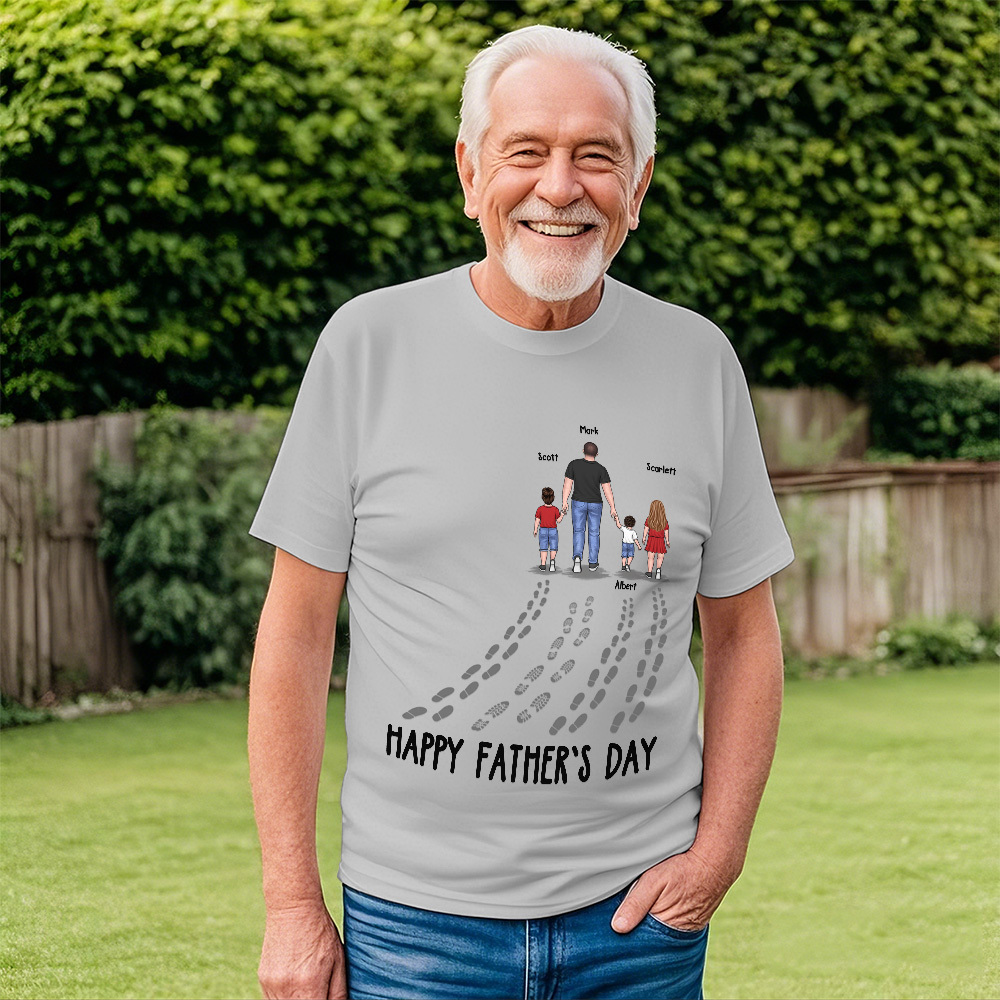 Happy Father's Day Best Dad Ever Family Personalized Custom Unisex T-shirt Hoodie Sweatshirt-Father's Day Birthday Gift For Dad - myfacesockseu