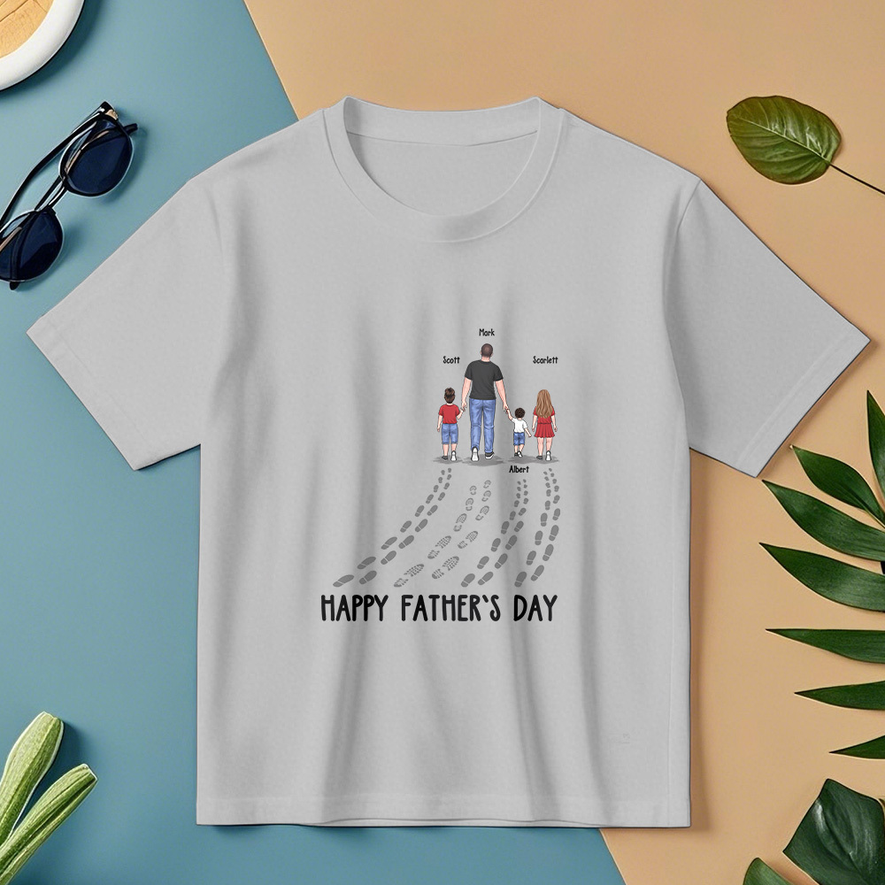Happy Father's Day Best Dad Ever Family Personalized Custom Unisex T-shirt Hoodie Sweatshirt-Father's Day Birthday Gift For Dad - myfacesockseu