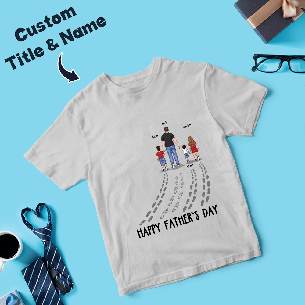 Happy Father's Day Best Dad Ever Family Personalized Custom Unisex T-shirt Hoodie Sweatshirt-Father's Day Birthday Gift For Dad - myfacesockseu