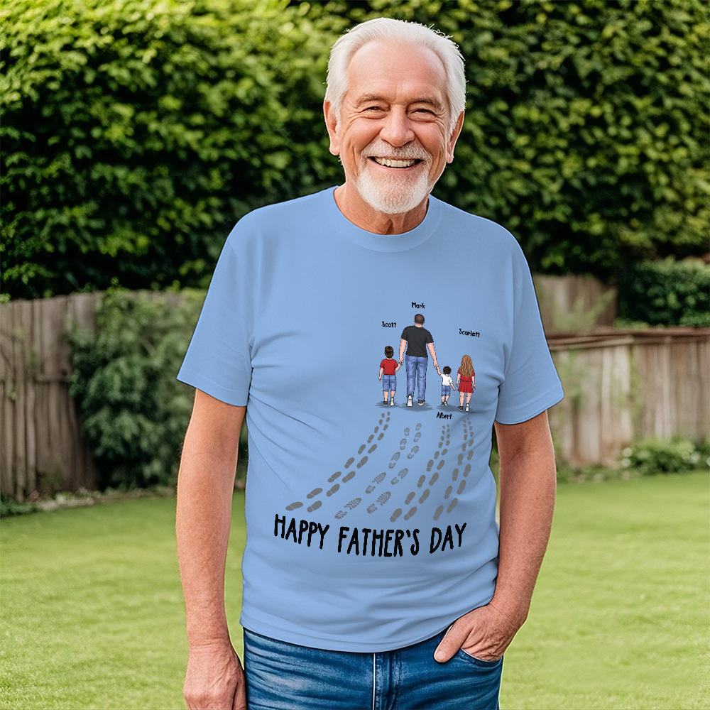 Happy Father's Day Best Dad Ever Family Personalized Custom Unisex T-shirt Hoodie Sweatshirt-Father's Day Birthday Gift For Dad - myfacesockseu