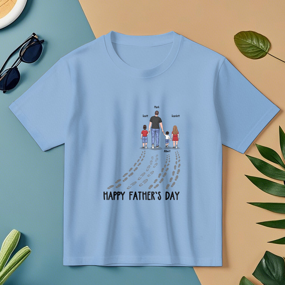 Happy Father's Day Best Dad Ever Family Personalized Custom Unisex T-shirt Hoodie Sweatshirt-Father's Day Birthday Gift For Dad - myfacesockseu