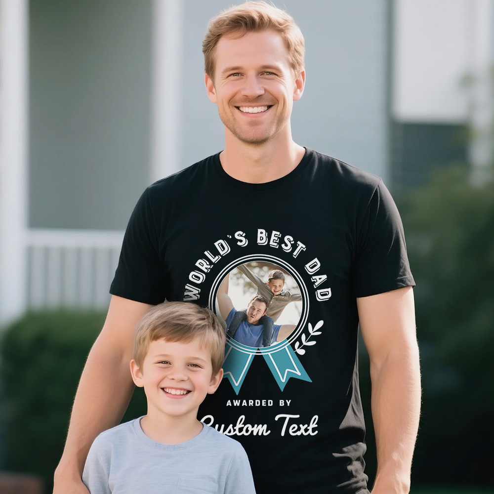 Custom Photo Shirt With Name Personalized Dad Shirt World's Best Dad Father's Day Shirt Gift For Father - myfacesockseu