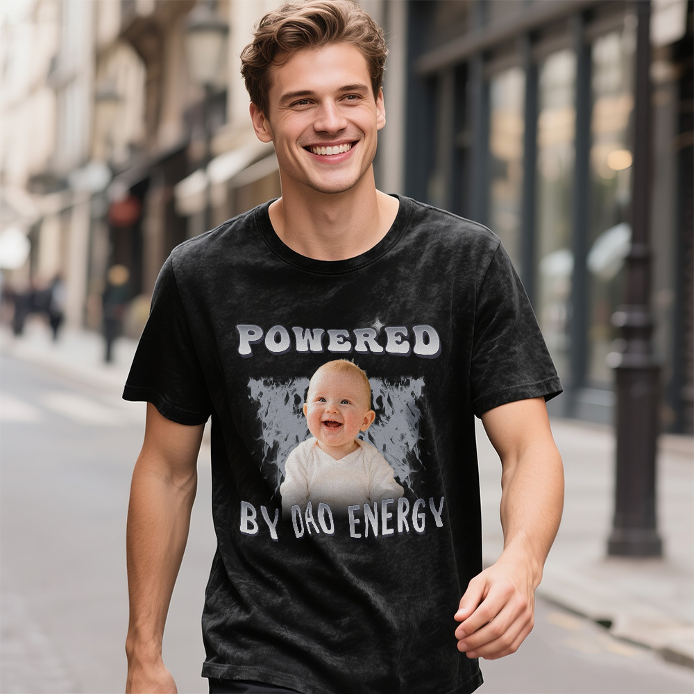 Personalized Photo Vintage T-Shirt Funny Fathers Day Gift for Dad, Retro Washed 90s Graphic Tee Kids Cute Custom Shirt - myfacesockseu