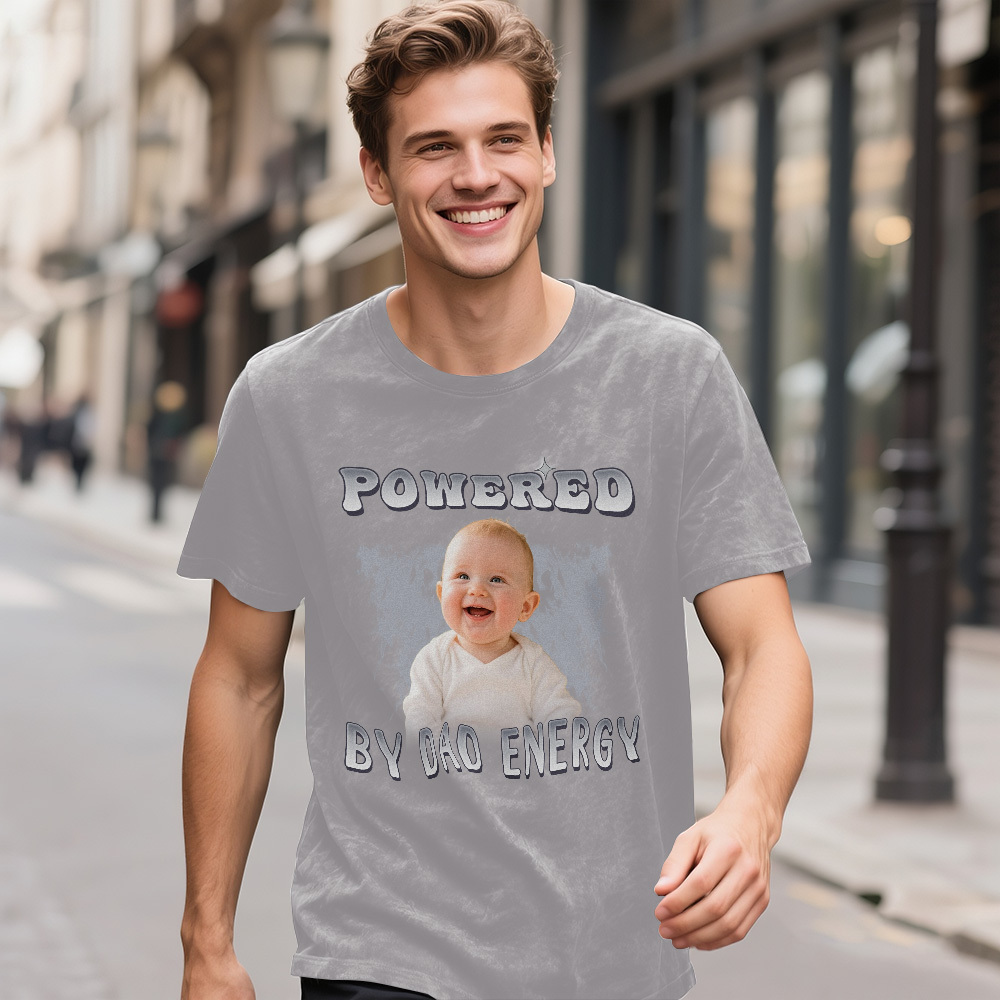 Personalized Photo Vintage T-Shirt Funny Fathers Day Gift for Dad, Retro Washed 90s Graphic Tee Kids Cute Custom Shirt - myfacesockseu