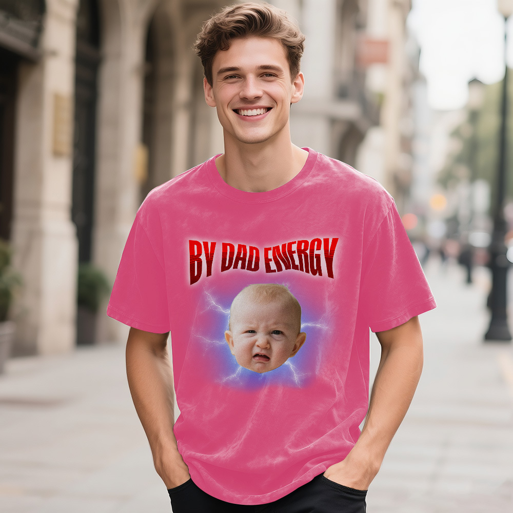 Personalized Photo Vintage T-Shirt Funny Fathers Day Gift for Dad, Retro Washed 90s Graphic Tee Kids Cute Custom Shirt - myfacesockseu