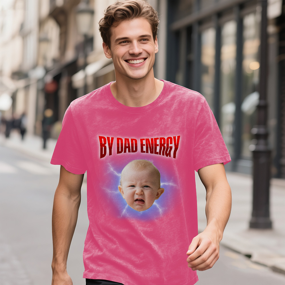 Personalized Photo Vintage T-Shirt Funny Fathers Day Gift for Dad, Retro Washed 90s Graphic Tee Kids Cute Custom Shirt - myfacesockseu
