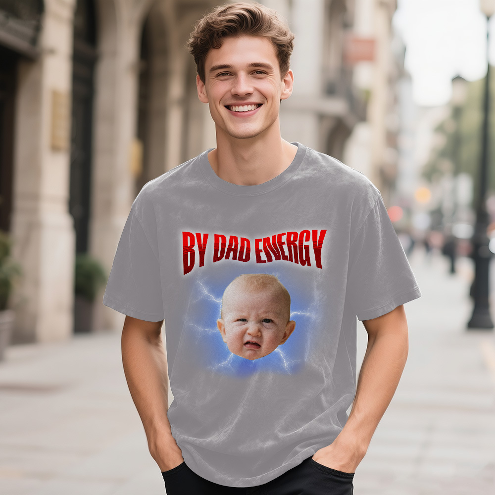 Personalized Photo Vintage T-Shirt Funny Fathers Day Gift for Dad, Retro Washed 90s Graphic Tee Kids Cute Custom Shirt - myfacesockseu
